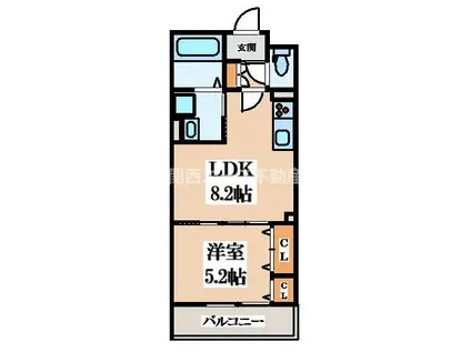 クリエオーレ菱江IV(1LDK/1階)の間取り写真