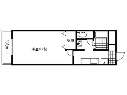 ARIETTA国立(1K/2階)の間取り写真