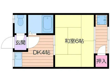 正和ハイツ(1DK/2階)の間取り写真