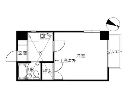 カサ・ヴェルデ寺町(1K/3階)の間取り写真