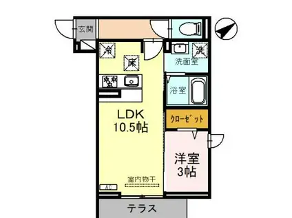 朝霞市東弁財PJD-ROOM(1LDK/2階)の間取り写真