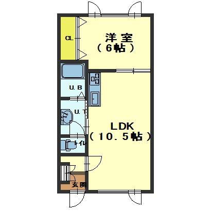 プラザ2000(1LDK/2階)の間取り写真