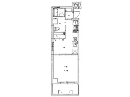 うてんて(1DK/5階)の間取り写真