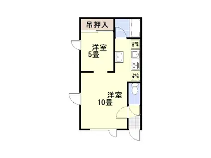 ヴィラ中島本町(1LDK/1階)の間取り写真