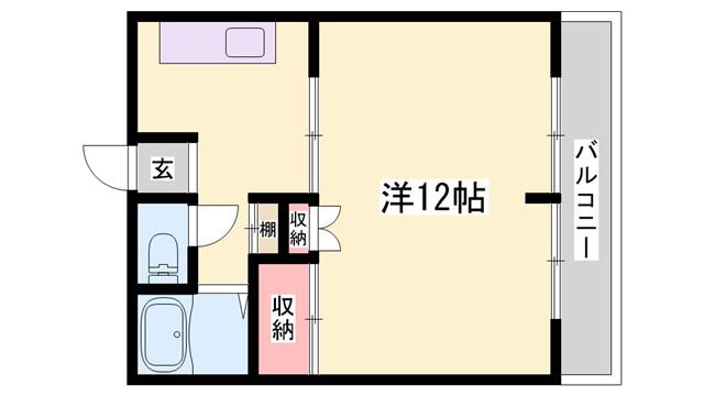 コーポ武本(1K/3階)の間取り写真