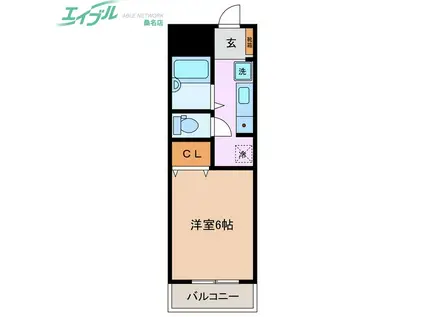 ウッズフェアリー(1K/2階)の間取り写真