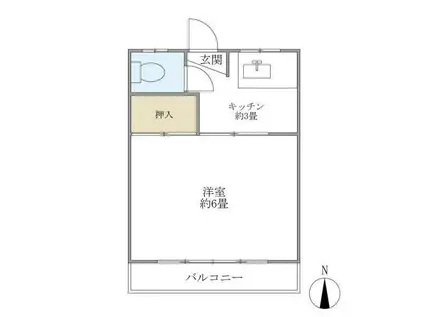 青晴荘(1K/1階)の間取り写真
