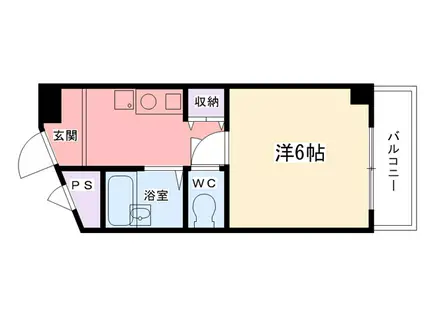 ウエストパレス(1K/3階)の間取り写真