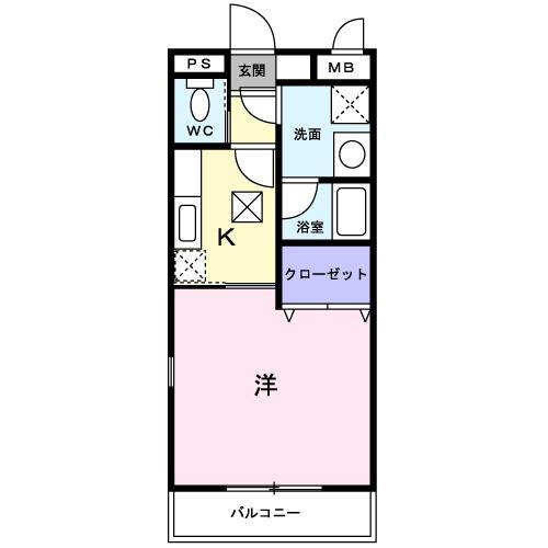 カーサ マルフィール(1K/2階)の間取り写真