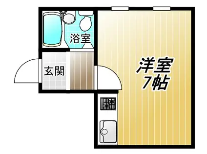 小阪本町ロイヤルハイツ(ワンルーム/1階)の間取り写真
