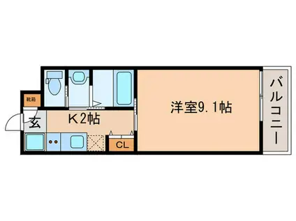 LA VITA東寺(1K/4階)の間取り写真