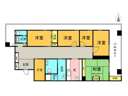 コーラルウェイII(6K/6階)の間取り写真