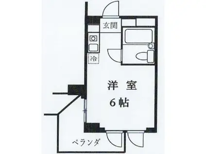 東村山ペガサスビル(ワンルーム/2階)の間取り写真