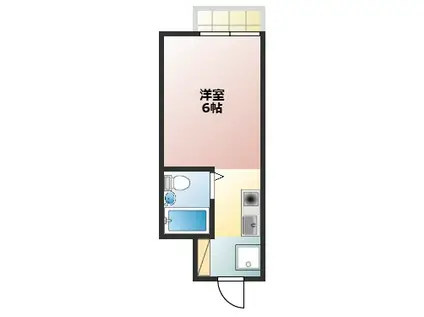 ふぁみーゆ音無(ワンルーム/1階)の間取り写真