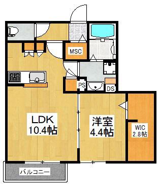 ヴィレッタ(1LDK/2階)の間取り写真