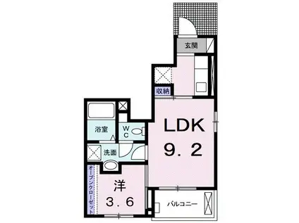 Q-フロンティアIII(1LDK/1階)の間取り写真