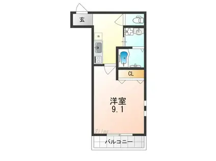 フジパレス高石千代田I番館(1K/2階)の間取り写真