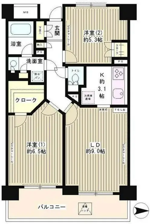 ラフィーネ阿佐谷 6階階 間取り