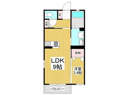 クロリ ピエス(1LDK/1階)の間取り写真