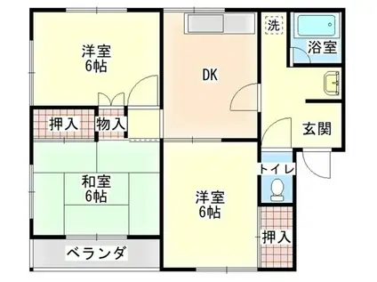 リバティーハウス曽根(3DK/1階)の間取り写真