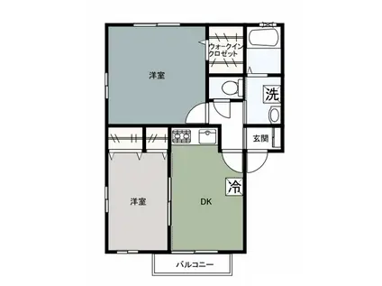 エスペランサ(2DK/1階)の間取り写真