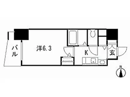 プレサンスSAKAEリバースタイル(1K/4階)の間取り写真