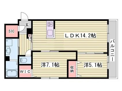 シャーメゾンフルール(2LDK/3階)の間取り写真