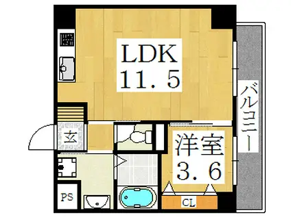 KIKYOFLAT S(1LDK/6階)の間取り写真