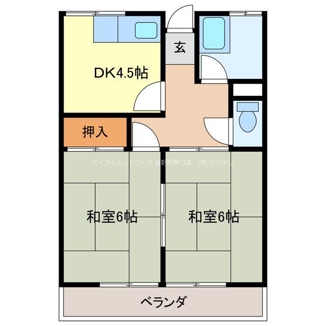 三洋ハイツ(2K/3階)の間取り写真