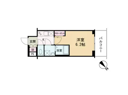 エスリード本町靱公園レジデンス(1K/8階)の間取り写真