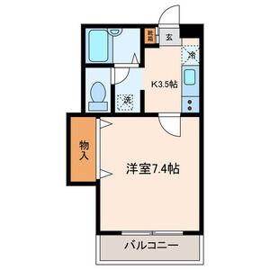 ソルクレスト北烏山(1K/1階)の間取り写真