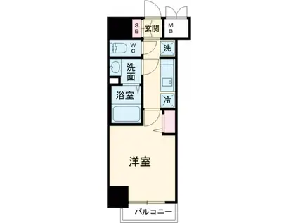 ディアレイシャス名古屋中村公園II(1K/6階)の間取り写真