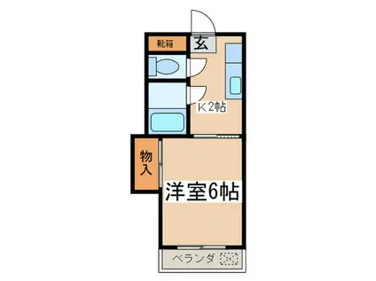 レスポワ―ル(1K/2階)の間取り写真