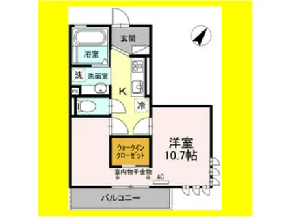 ティティランギ(1K/3階)の間取り写真