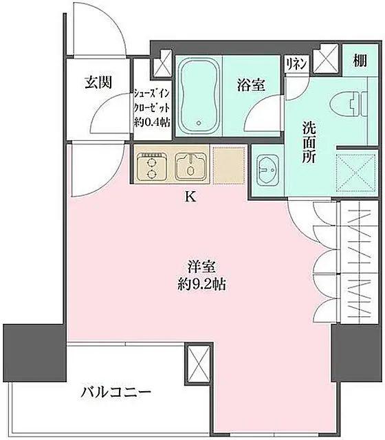 ザ・パークワンズ 千代田佐久間町(ワンルーム/2階)の間取り写真