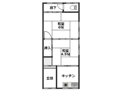 泉南文化(2DK/2階)の間取り写真