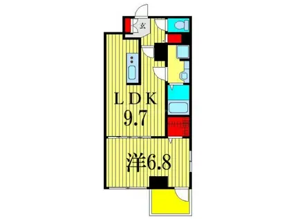 コスモグランス東日暮里(1LDK/4階)の間取り写真