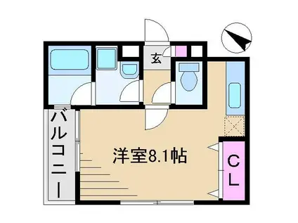 ケンズグランノーリ・エム(ワンルーム/1階)の間取り写真