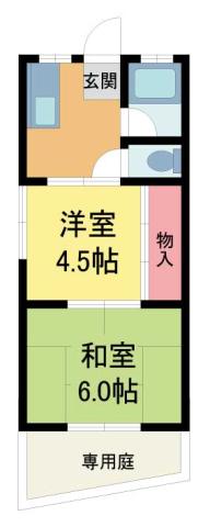 上垣ハイツ(2K/1階)の間取り写真