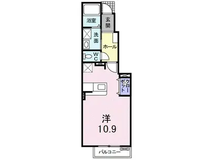 スマイリー(1K/1階)の間取り写真