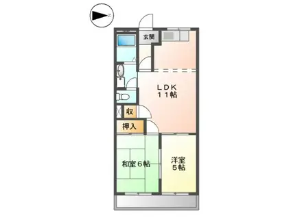ハイツエスカイア(2LDK/1階)の間取り写真
