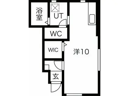 MONCIEL(ワンルーム/1階)の間取り写真
