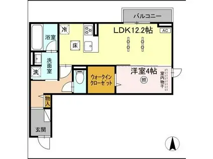 グラジオ(1LDK/2階)の間取り写真