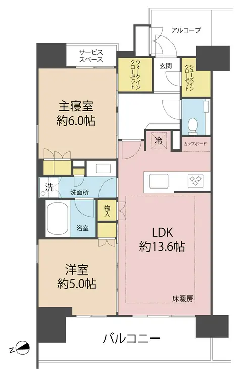 ジオ四谷荒木町 12階階 間取り