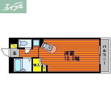 アルフィーネ今D(ワンルーム/2階)の間取り写真