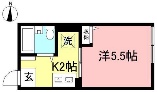 コート浜田山(1K/1階)の間取り写真