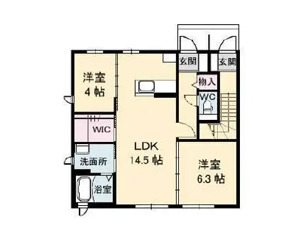 グランドメゾン石岡(2LDK/1階)の間取り写真