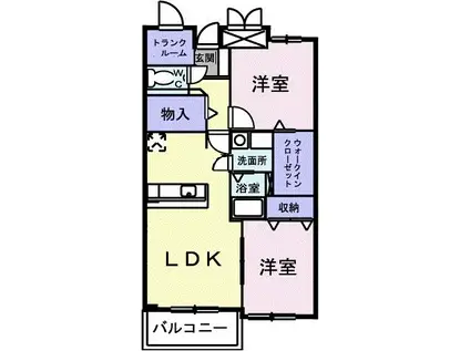 ヒルサイドスクエアI(2LDK/1階)の間取り写真
