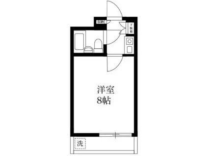 ワコーレ川口V(1K/2階)の間取り写真