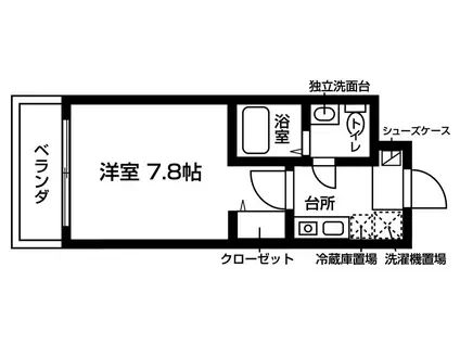 ルレーヴ向山(1K/1階)の間取り写真